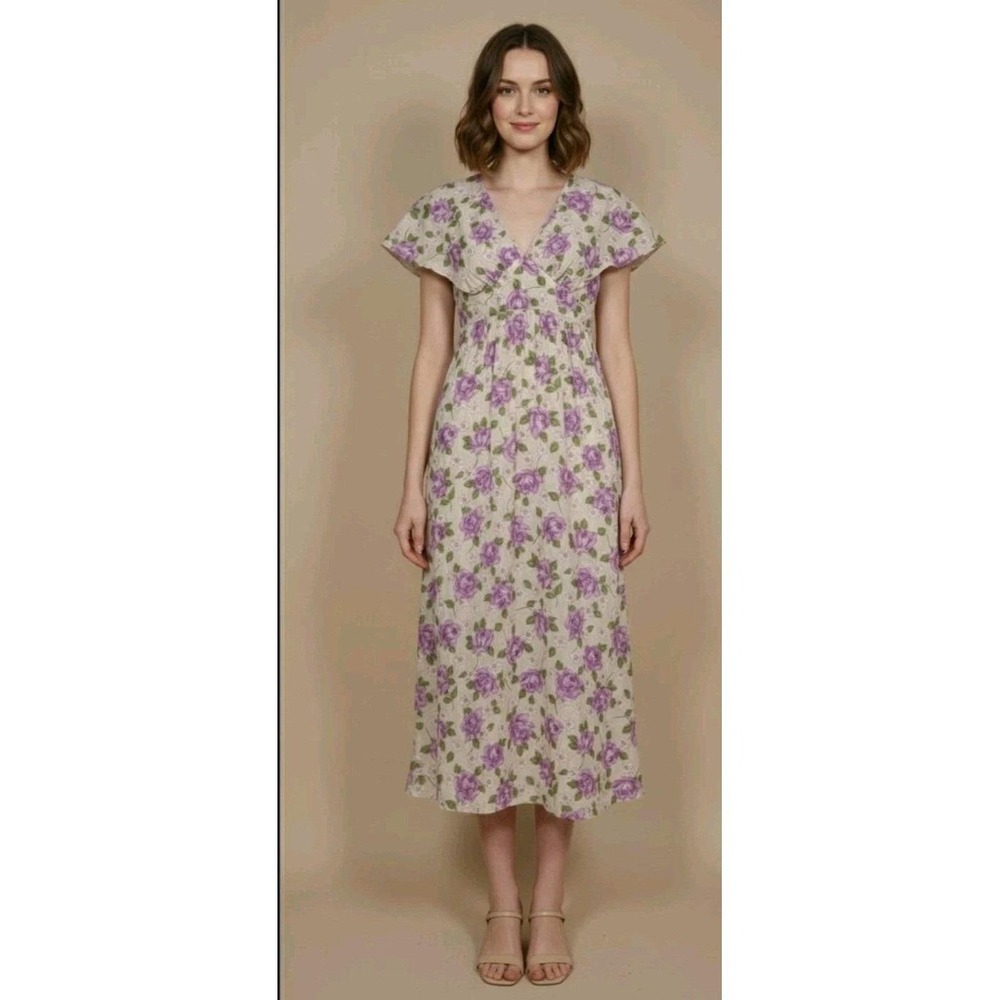 VTG Dael's Casuals for Liberty House Tiki Midi Dress Sz Sm Floral Made in Hawaii